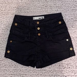 Topshop Moto High Waist Button Jean Shorts 2